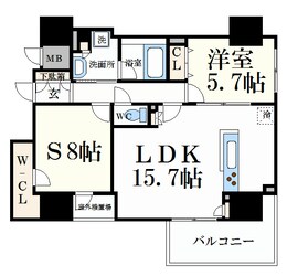 中電前駅 徒歩4分 10階の物件間取画像